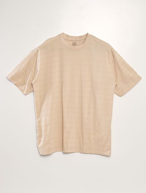 Camiseta de algodón con textura - Kiabi