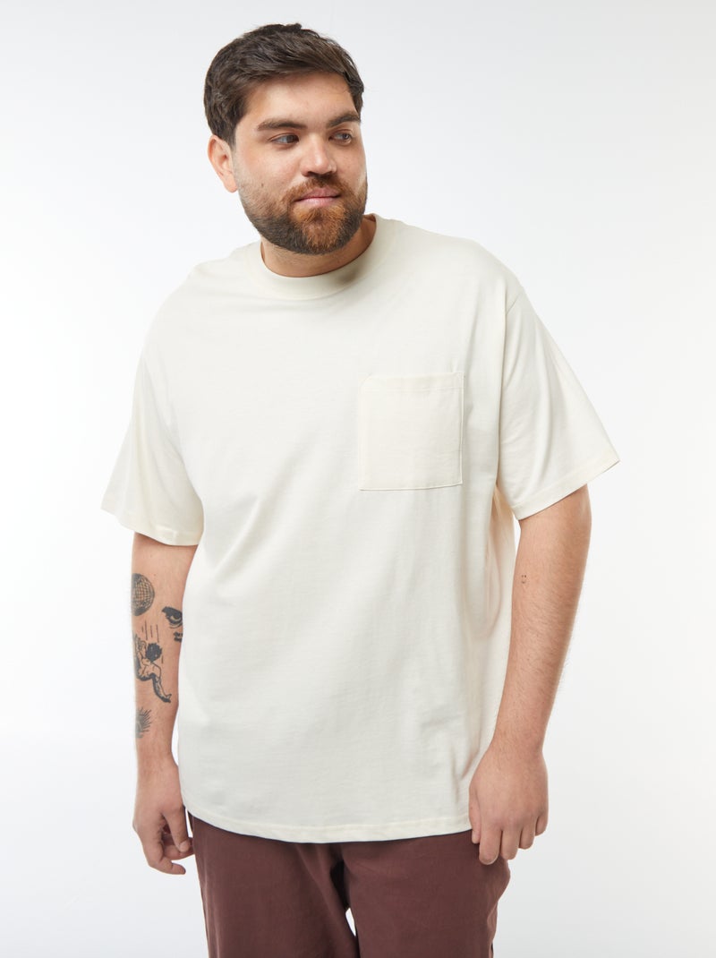 Camiseta de algodón confort fit BLANCO - Kiabi