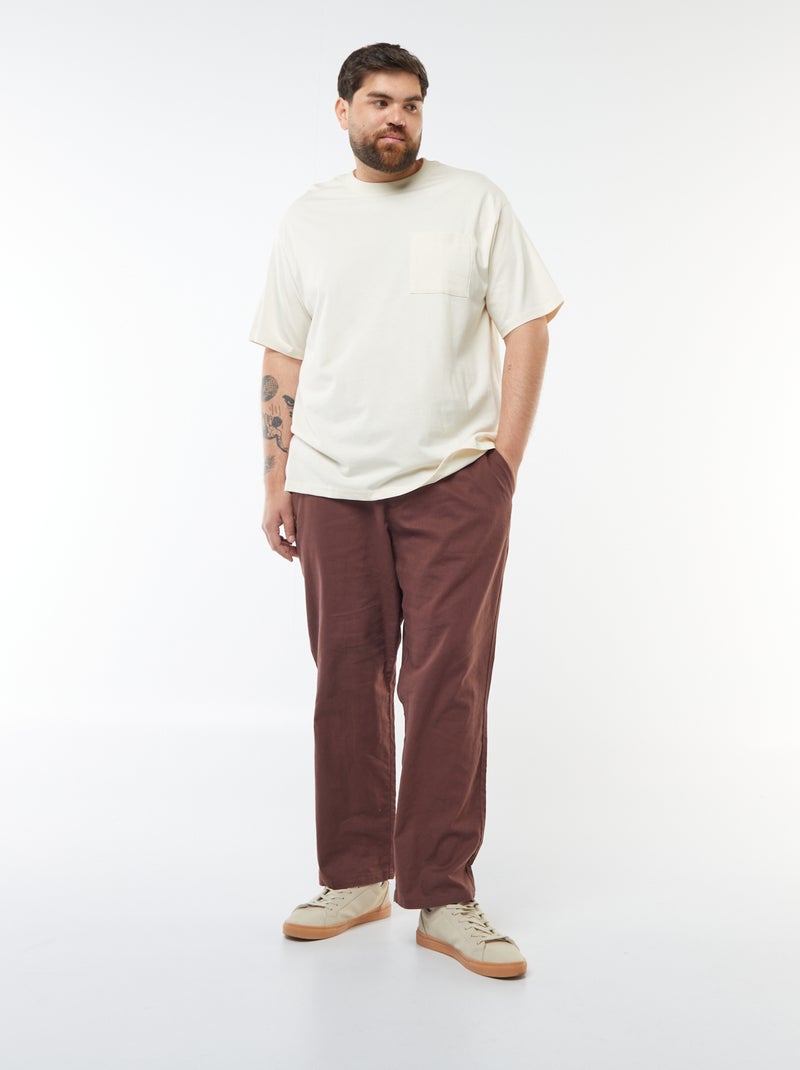 Camiseta de algodón confort fit BLANCO - Kiabi