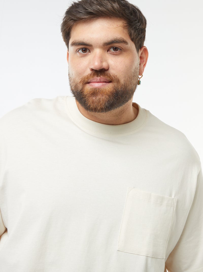 Camiseta de algodón confort fit BLANCO - Kiabi