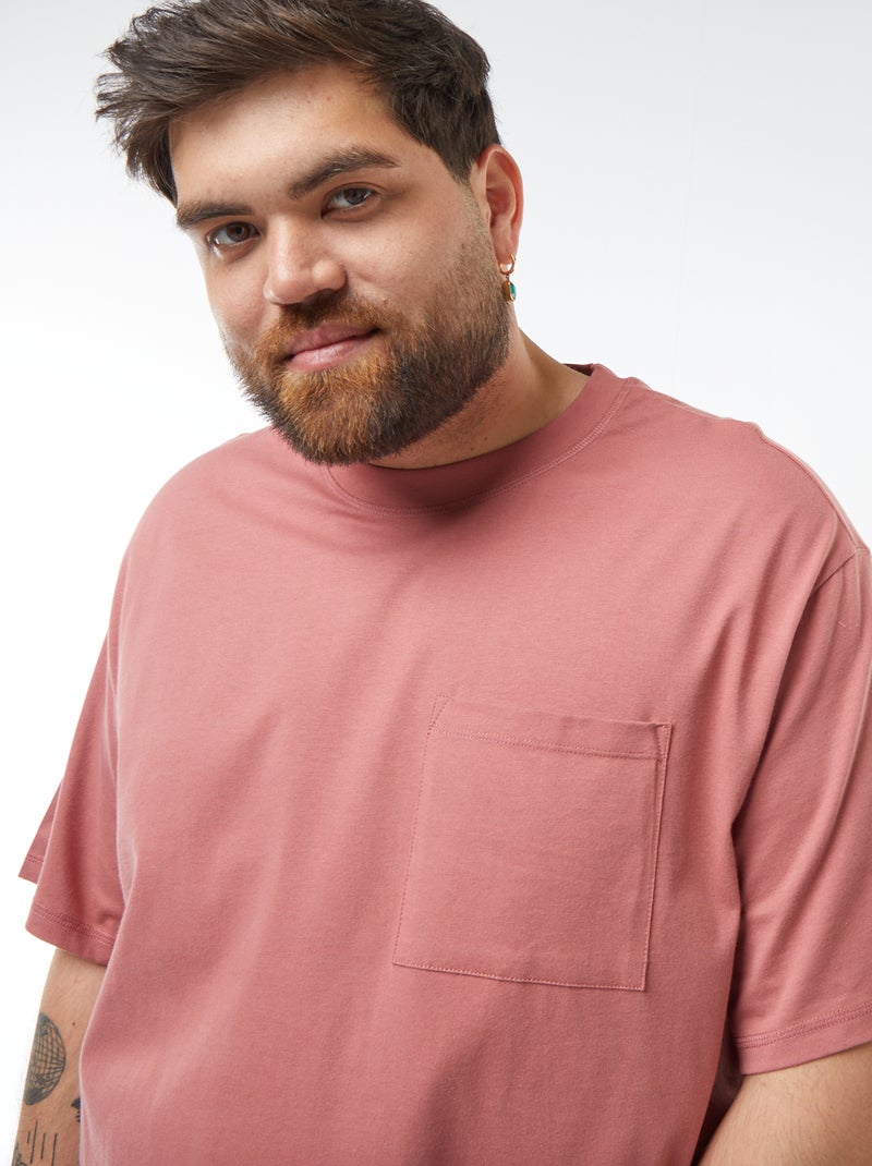 Camiseta de algodón confort fit ROSA - Kiabi