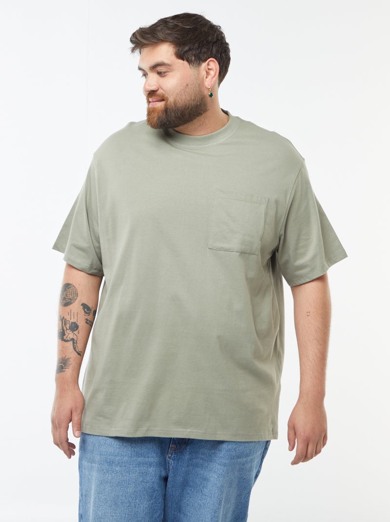 Camiseta de algodón confort fit VERDE - Kiabi