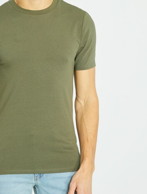 Camiseta de algodón de cuello redondo - Muscle fit - Kiabi