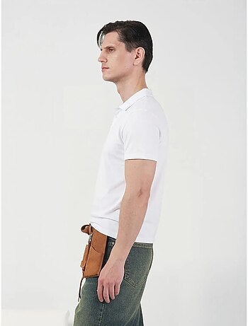 Camiseta de algodón de cuello redondo para hombre, corte slim giesto