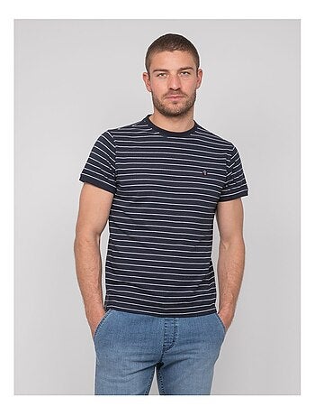 Camiseta de algodón de finas rayas marineras NANOROUL