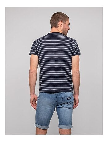 Camiseta de algodón de finas rayas marineras NANOROUL