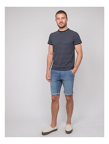 Camiseta de algodón de finas rayas marineras NANOROUL