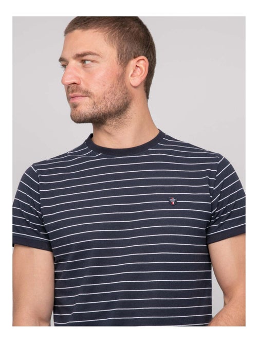 Camiseta de algodón de finas rayas marineras NANOROUL - Kiabi