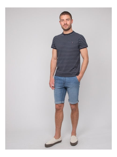 Camiseta de algodón de finas rayas marineras NANOROUL - Kiabi
