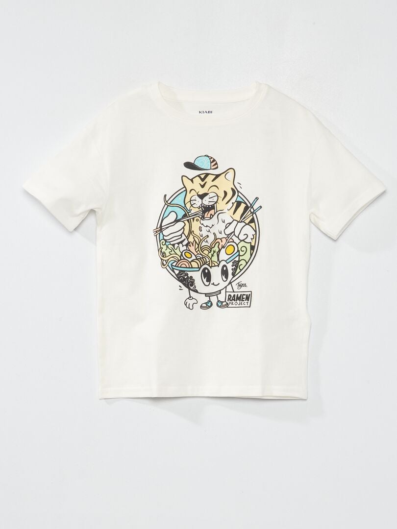 Camiseta De Algodón De Manga Corta Blanco Kiabi 500€