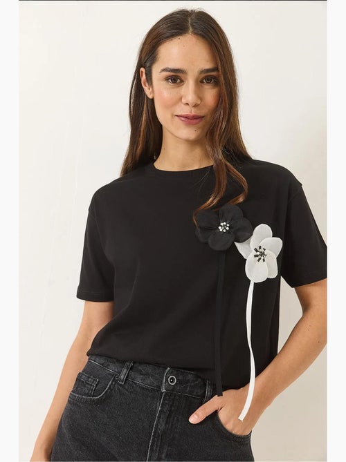 Camiseta de algodón de manga corta con accesorios lucci - Kiabi
