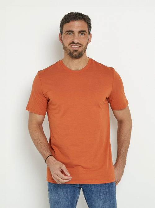 Camiseta de algodón de manga corta con cuello redondo - Kiabi