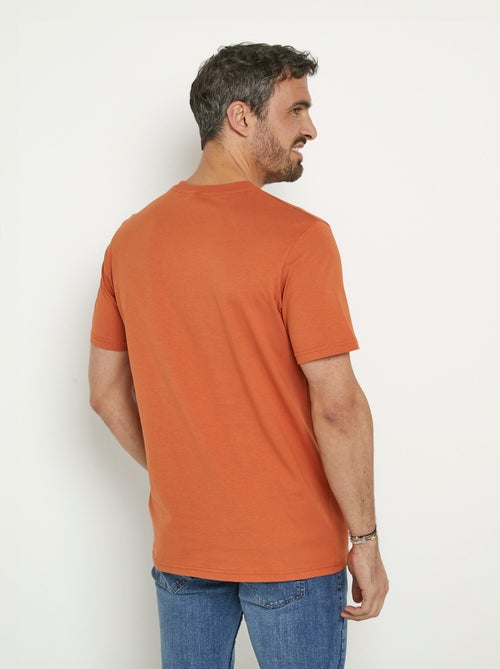 Camiseta de algodón de manga corta con cuello redondo - Kiabi