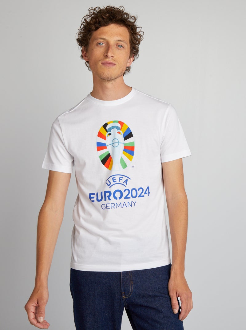 Camiseta de algodón de manga corta 'Euro 2024' BLANCO - Kiabi