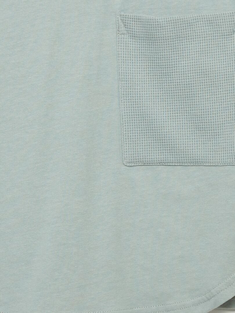 Camiseta de algodón de manga corta gris verdoso - Kiabi