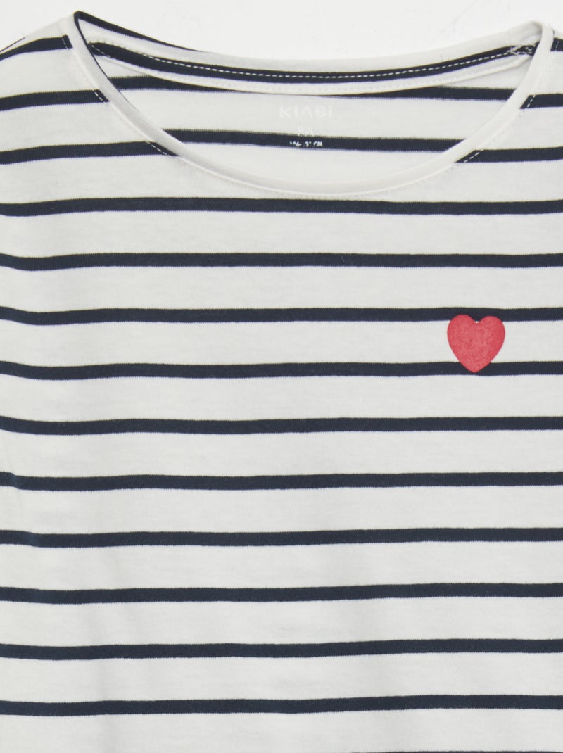 Camiseta de algodón de manga larga AZUL - Kiabi