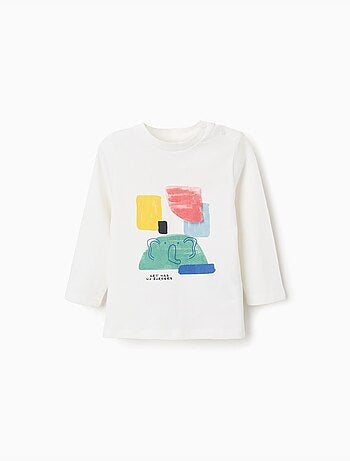 Camiseta de algodón de manga larga con estampado Art
