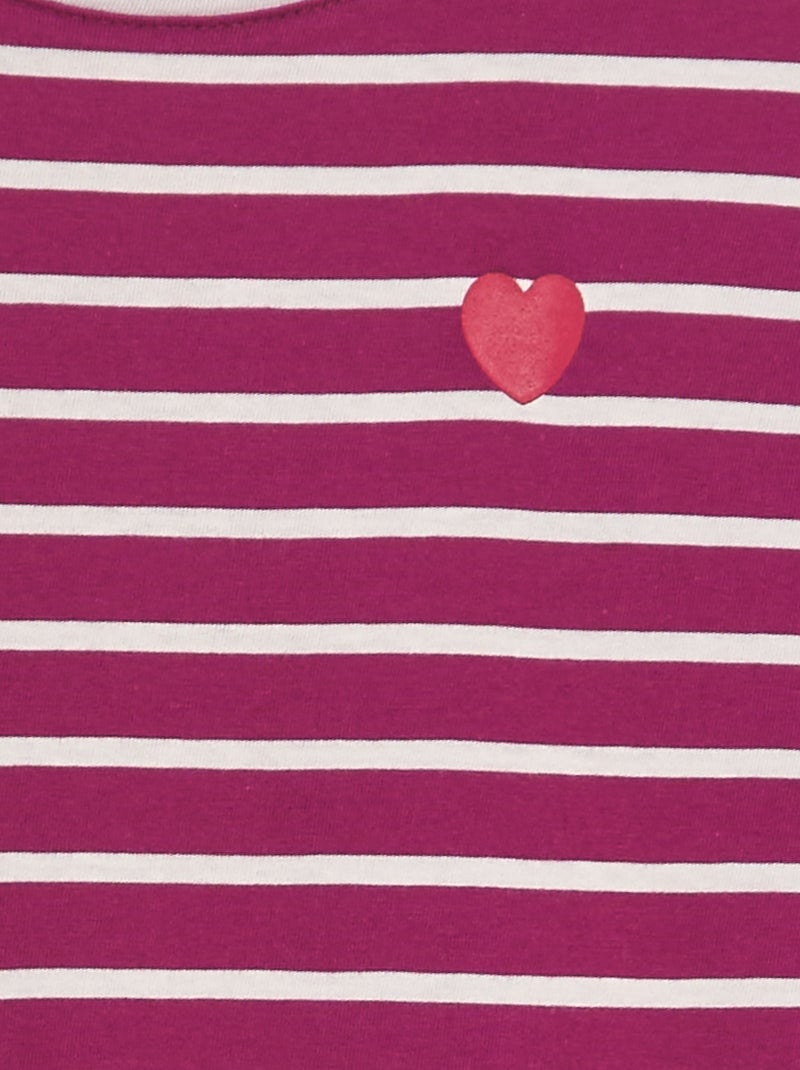 Camiseta de algodón de manga larga PURPURA - Kiabi