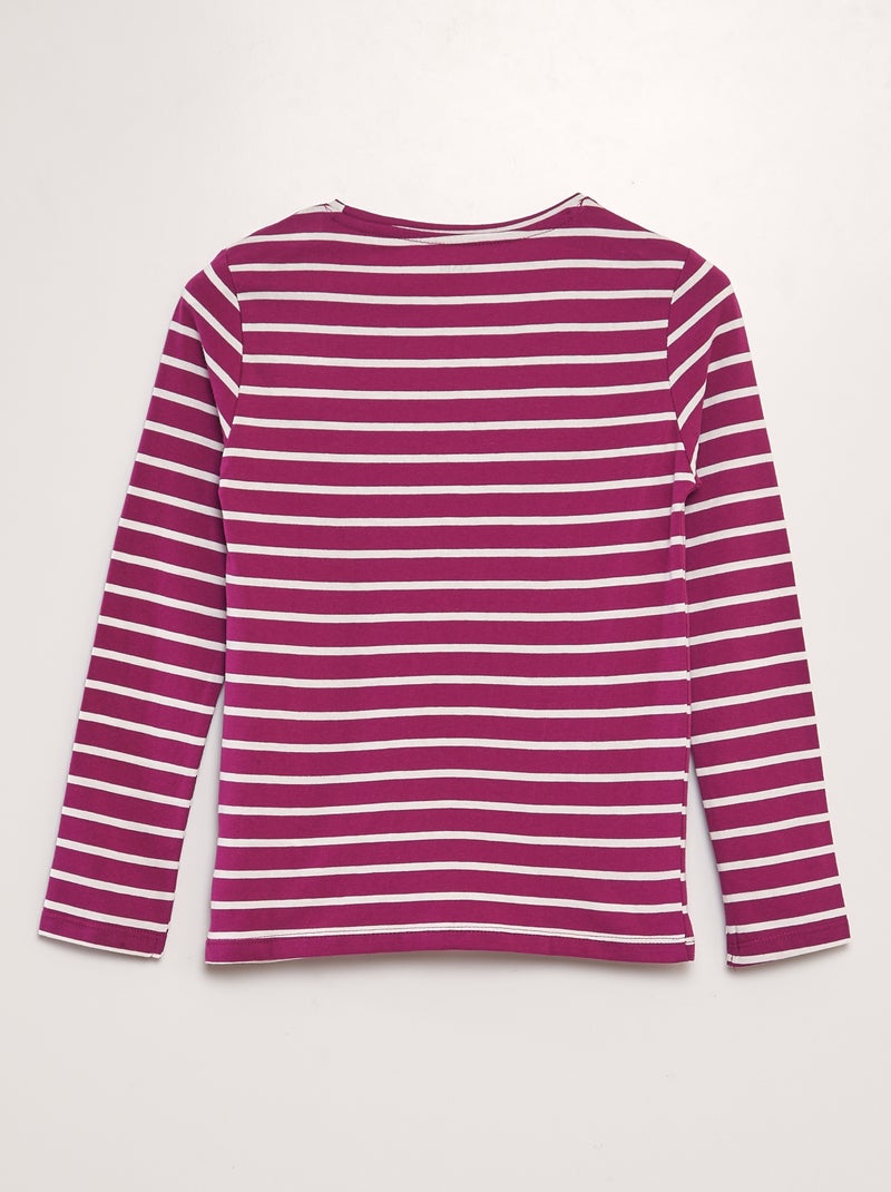 Camiseta de algodón de manga larga PURPURA - Kiabi