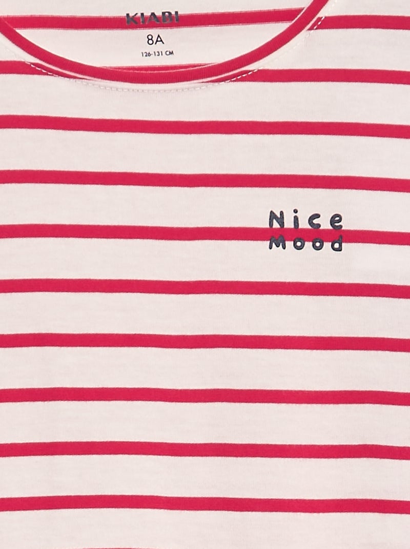 Camiseta de algodón de manga larga ROSA - Kiabi