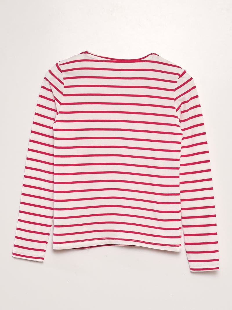 Camiseta de algodón de manga larga ROSA - Kiabi