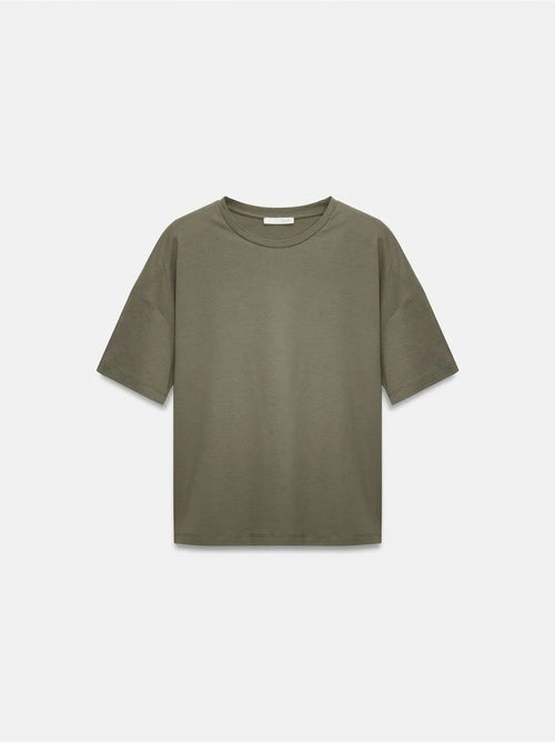 Camiseta de algodón de mujer con cuello redondo dilvin - Kiabi Camiseta de algodón de mujer con cuello redondo dilvin - Kiabi