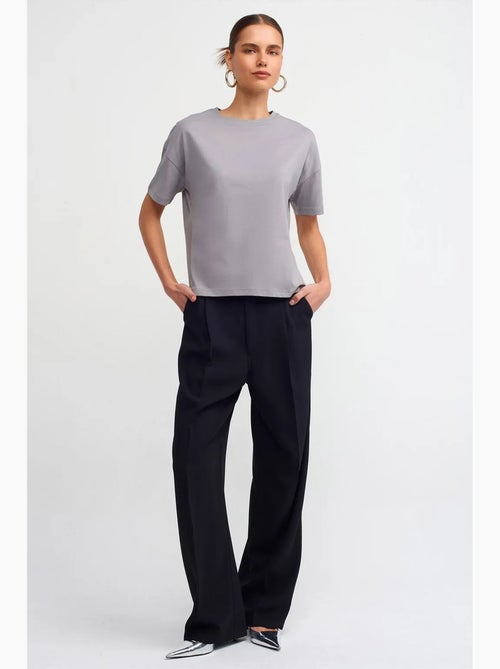 Camiseta de algodón de mujer con cuello redondo dilvin - Kiabi Camiseta de algodón de mujer con cuello redondo dilvin - Kiabi