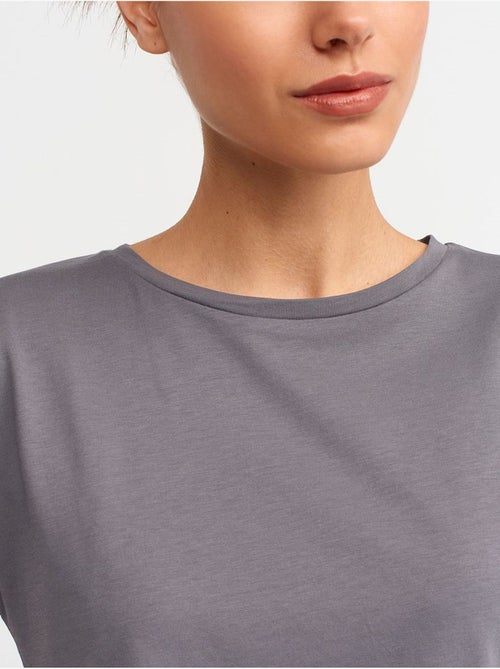 Camiseta de algodón de mujer con cuello redondo dilvin - Kiabi
