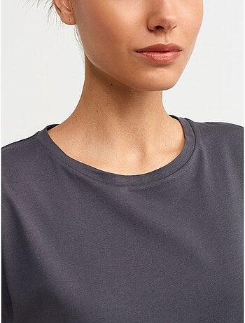 Camiseta de algodón de mujer con cuello redondo dilvin