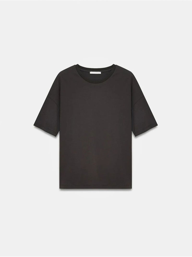 Camiseta de algodón de mujer con cuello redondo dilvin Marrón chocolate - Kiabi