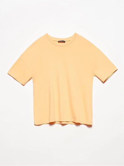 Camiseta de algodón de mujer con cuello redondo dilvin - Kiabi Camiseta de algodón de mujer con cuello redondo dilvin - Kiabi
