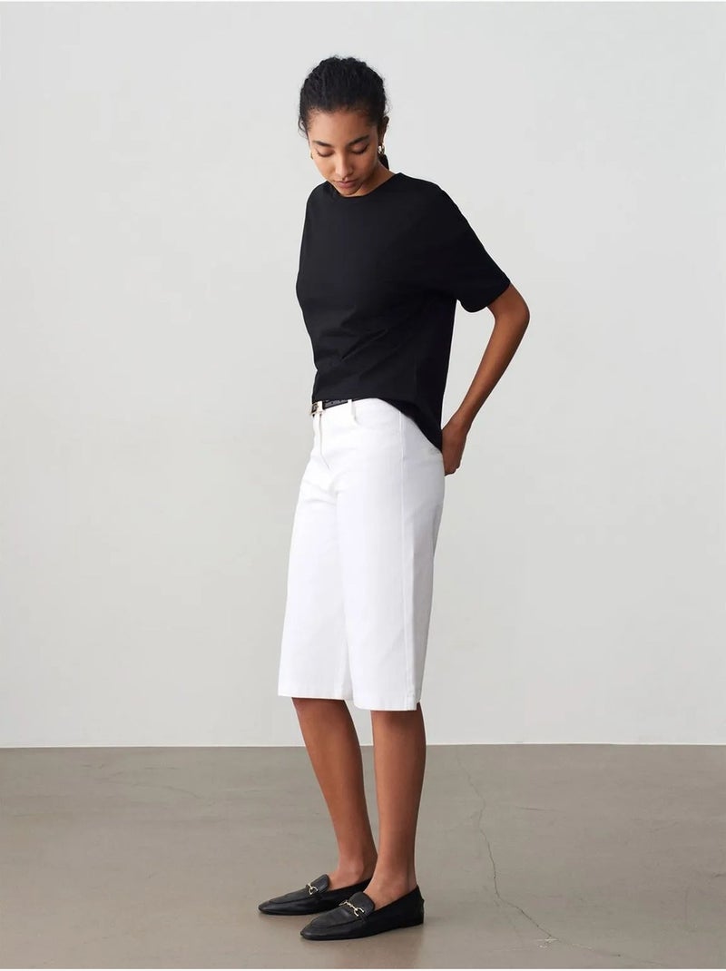 Camiseta de algodón de mujer con cuello redondo dilvin Negro - Kiabi