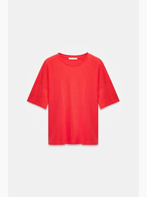 Camiseta de algodón de mujer con cuello redondo dilvin - Kiabi Camiseta de algodón de mujer con cuello redondo dilvin - Kiabi