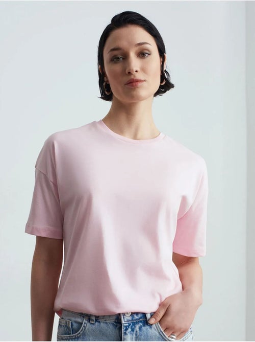 Camiseta de algodón de mujer con cuello redondo dilvin - Kiabi Camiseta de algodón de mujer con cuello redondo dilvin - Kiabi