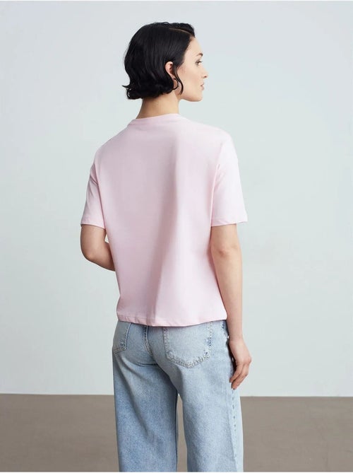 Camiseta de algodón de mujer con cuello redondo dilvin - Kiabi Camiseta de algodón de mujer con cuello redondo dilvin - Kiabi