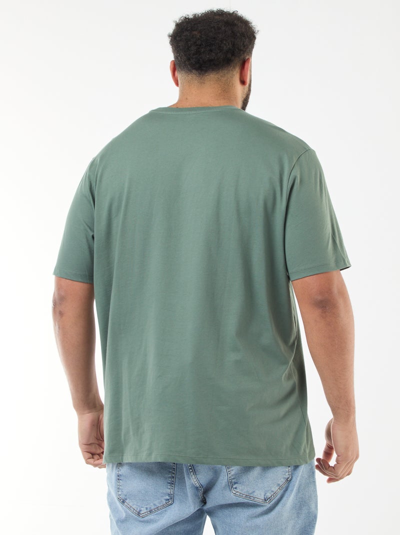 Camiseta de algodón de tacto suave Verde - Kiabi