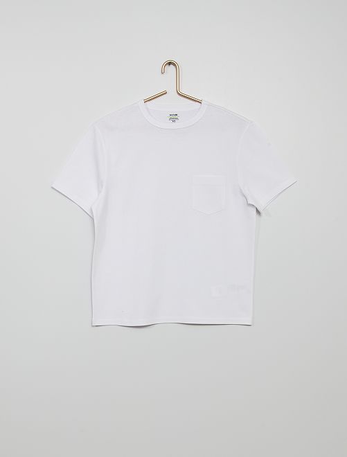 Camiseta de algodón eco-concepción                     blanco 
