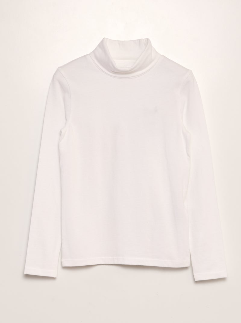 Camiseta de algodón elástico blanco - Kiabi