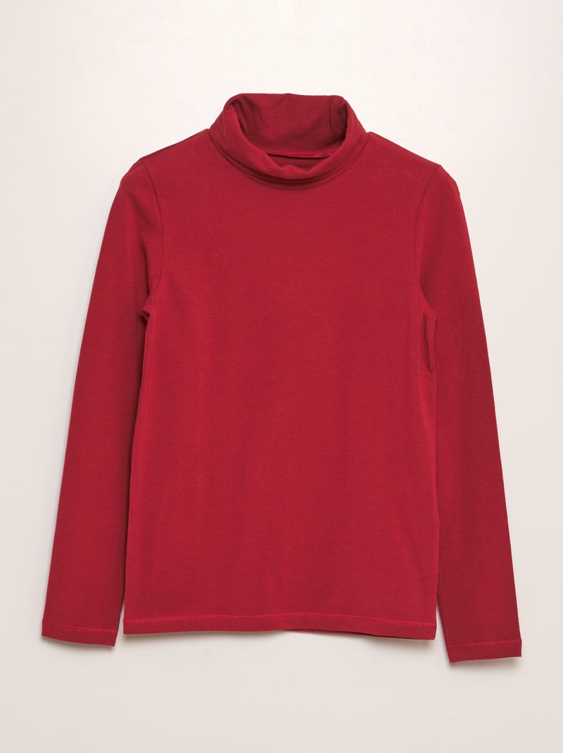 Camiseta de algodón elástico ROJO - Kiabi