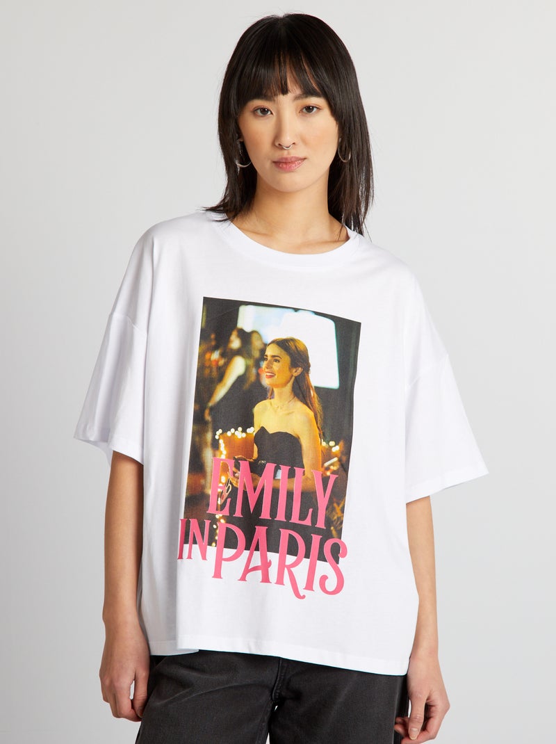 Camiseta de algodón 'Emily in Paris' blanco - Kiabi