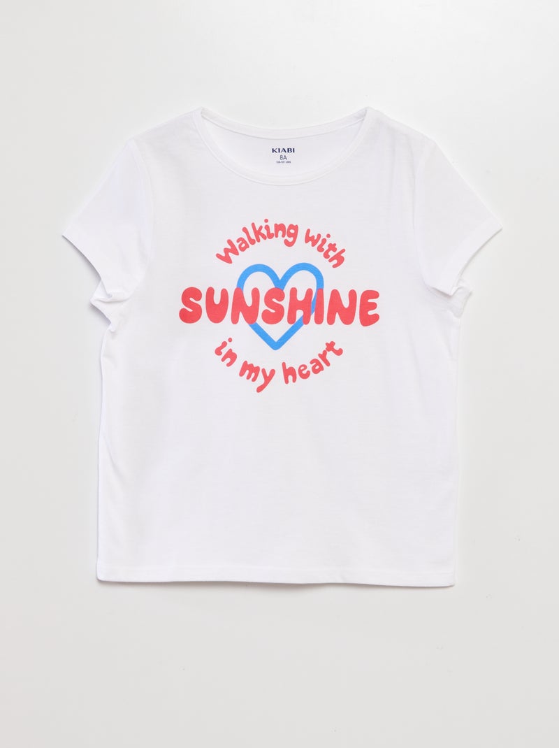 Camiseta de algodón estampada BLANCO - Kiabi