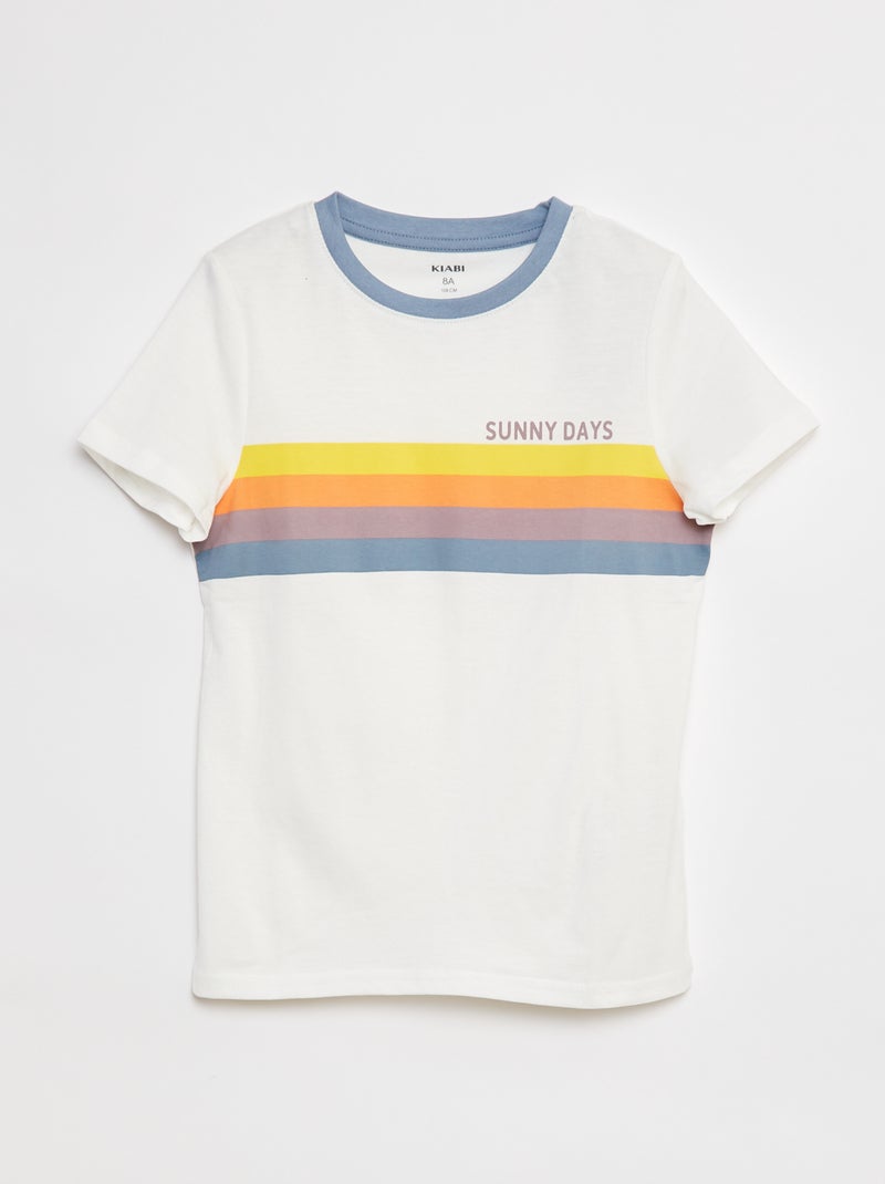 Camiseta de algodón estampada BLANCO - Kiabi