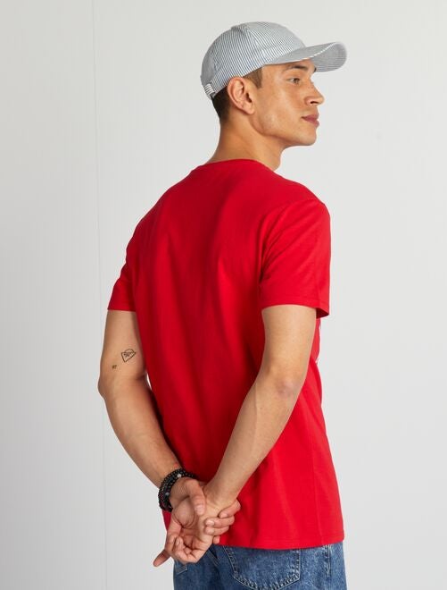 Camiseta de algodón estampada con cuello redondo - Kiabi