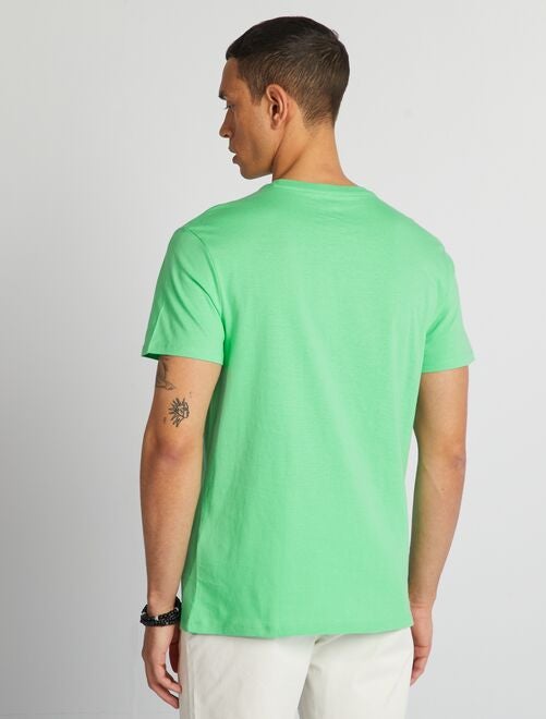 Camiseta de algodón estampada con cuello redondo - Kiabi