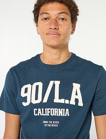 Camiseta de algodón estampada de manga corta