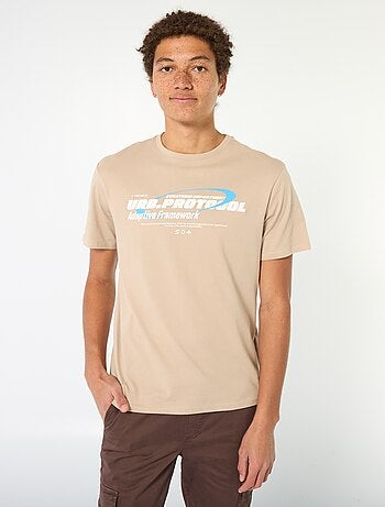 Camiseta de algodón estampada de manga corta