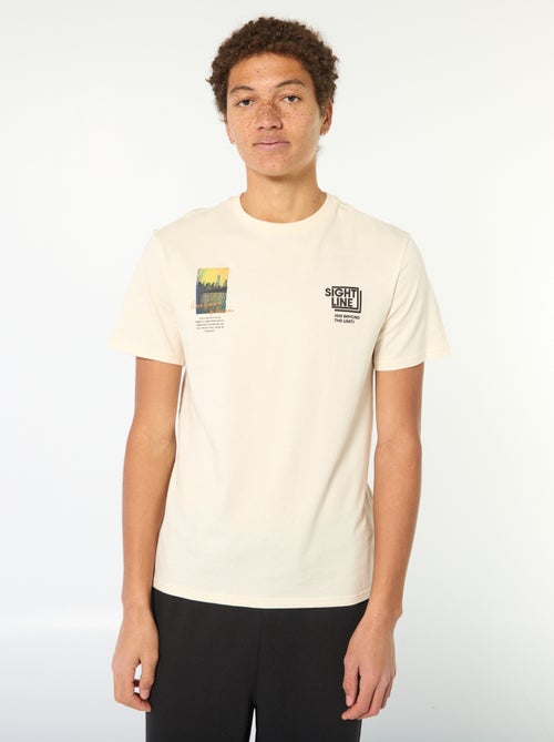 Camiseta de algodón estampada de manga corta - Kiabi