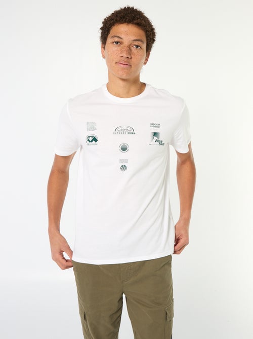 Camiseta de algodón estampada de manga corta - Kiabi