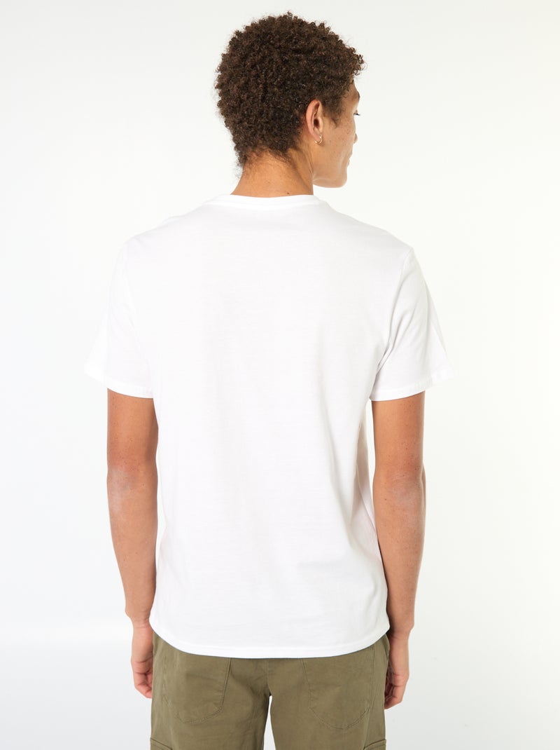 Camiseta de algodón estampada de manga corta Blanco - Kiabi