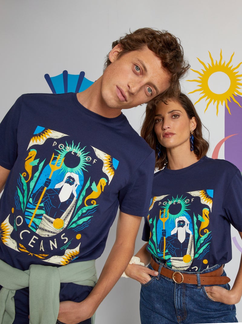 Camiseta de algodón estampada 'mitología' NEGRO - Kiabi
